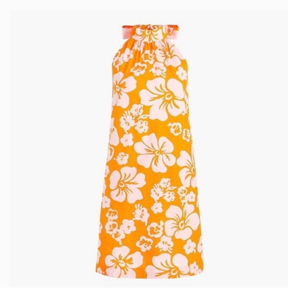 Jcrew neck-tie cotton mini shift dress